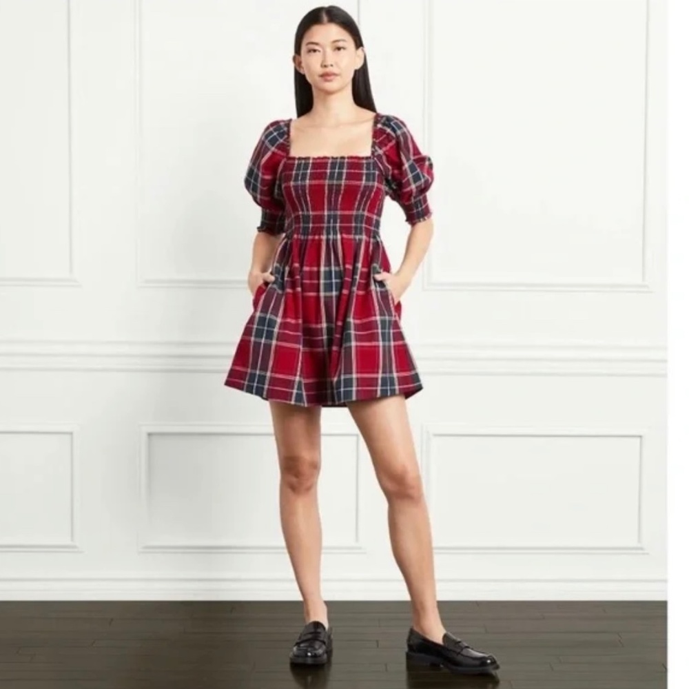 Hill House Athena Dress, Red Tartan, XS